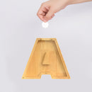 Creative Saving Box 26 English Alphabet Wooden Money Storage Box Jar (A) Newly