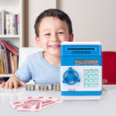 Piggy Bank ATM Machine Electronic Safe Money Jar for Boys Girls (Blue) Newly