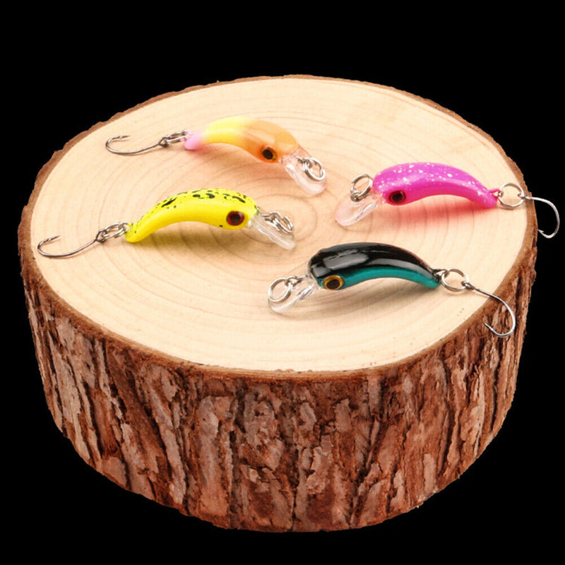 4cm 1.5g Mini Fishing Lure Minnow Wobblers Crankbait Bass Baits (8pcs)