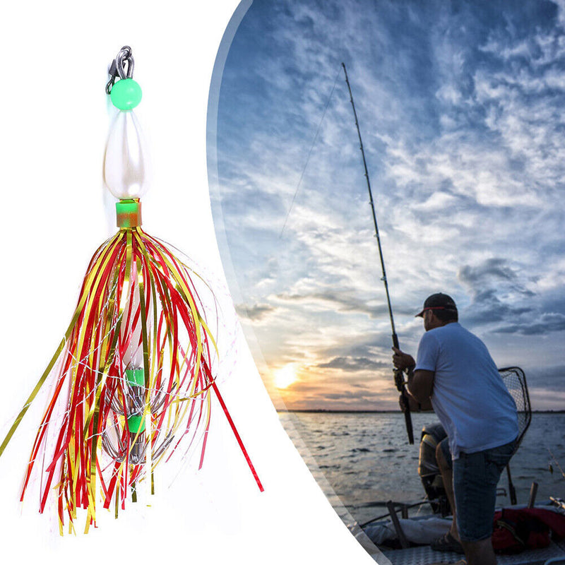 10cm 8.7g Jig Skirt Fishing Lure Luminous Artificial Jigging Sea Saltwater Baits