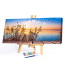 DIY Paint by Number Kit Art Unique Gift Reeds at Sunset Pattern Kill Time Tools