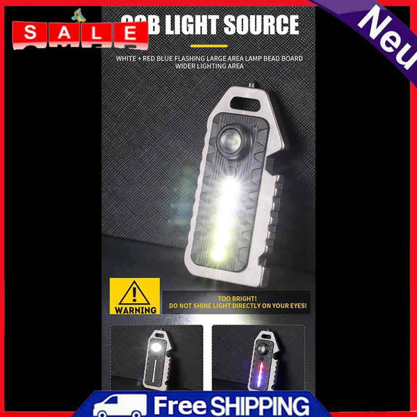 COB LED Mini Flashlight Camping Whistle 5 Mode Waterproof Flashlight