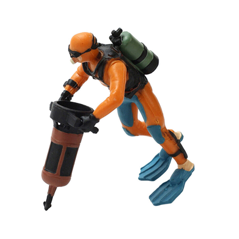 Diver Fish Tank Ornaments Aquarium Floating Landscape Decoration (Orange) Newly