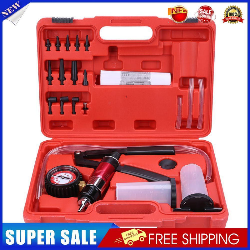 21pcs Handheld Vacuum Pump Kit Pressure Pump Brake Oil Tester Tool Set