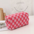 #A Pencil Case Large Capacity Cosmetics Brushes Pen Pouch Toiletry Bags (Plaid)