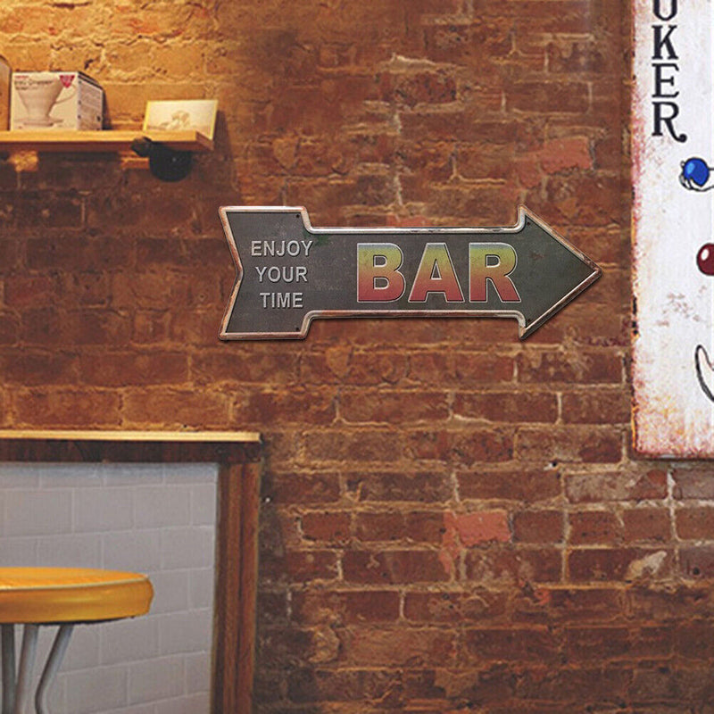 Special-shaped Metal Signs Arrow Bar Iron Painting Metal Wall Art Poster