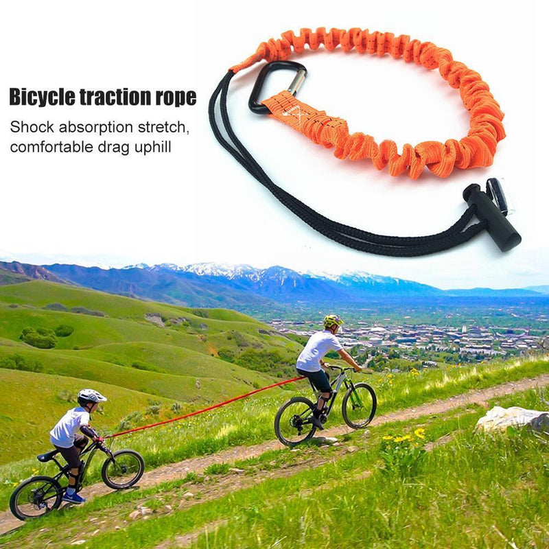 Bicycle Elastic Leash Belt Nylon Parent-Child MTB Bike Towing Rope (Orange)