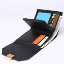 Women Wallets Leather Card Holder Money Bag Short Coin Purse Clutch (Black)