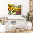 DIY Oil Paint by Numbers Sunflower Coded Hand Painted Acrylic Drawing Kit