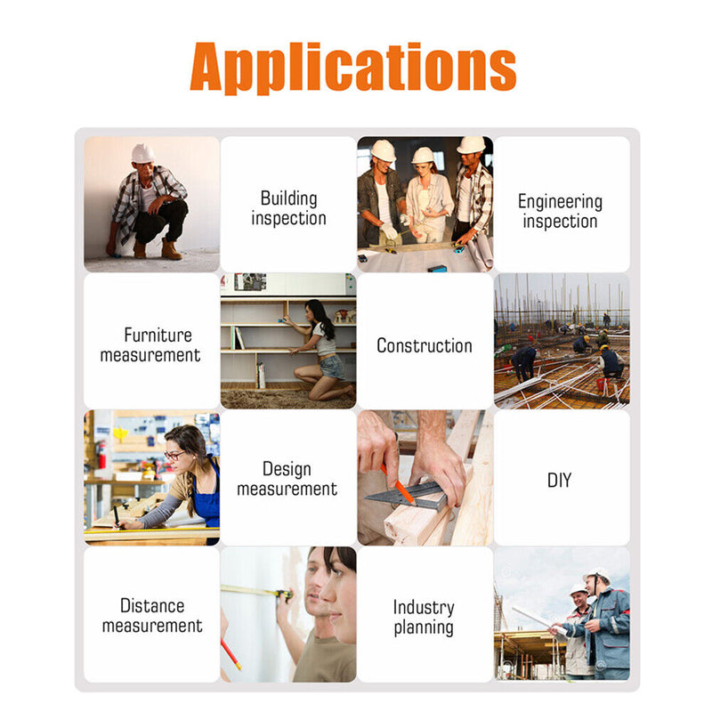 Fiberglass Tape Measure Building Surveying Distance Measuring Meter (10m) Newly