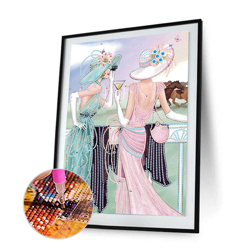 5D DIY Part Special Shaped Drill Diamond Painting Lady Kit Drawing (Y091)