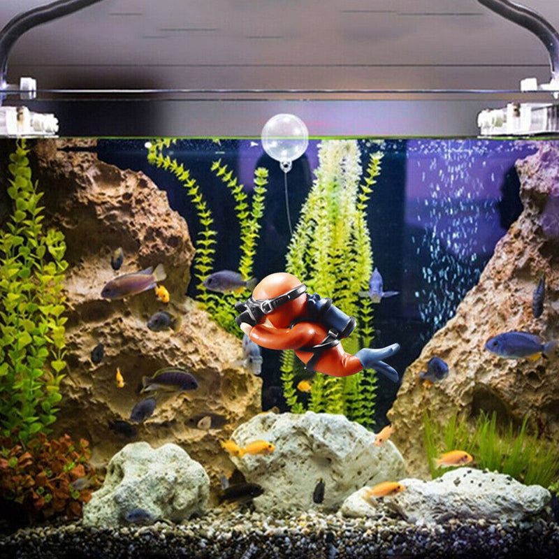 Diver Fish Tank Underwater Landscape Aquarium Aquatic Floating Ornaments Decor