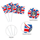 Small Flag - 10pcs Queens Elizabeth Stick Flags 70th Anniversary Decor (2) Newly