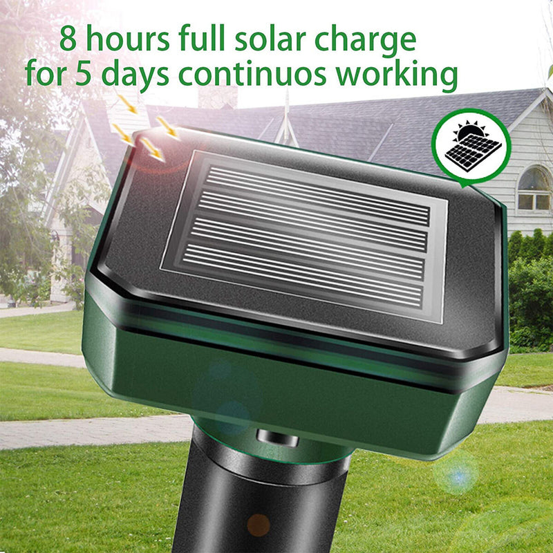 4x Solar Power Cat Dog Repellent Ultrasonic Fox Pest Scarer Deterrent Repeller