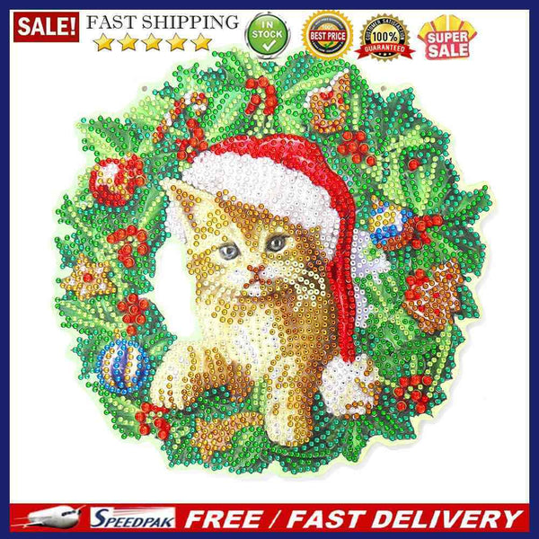 Embroidery Mosaic 5D Diamond Painting Wreath DIY Flower Garland Wall Room Dec