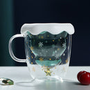 Transparent Glass Christmas Tree Creative Mug Water Bottle Milk Cup With Cover