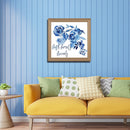Blue Ink Flower Oil Paint By Numbers Kit DIY Acrylic Painting on Canvas
