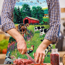 Pasture Linen Kitchen Apron Household Waterproof Cooking Pinafore (68X55CM)