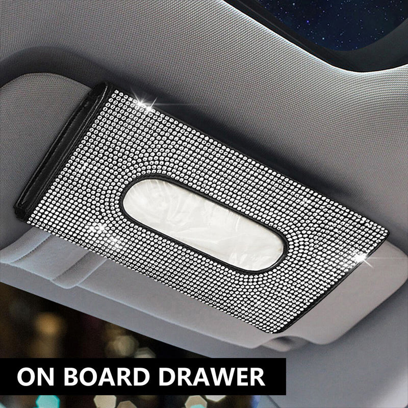 Car Tissue Holder Hanging Paper Towel Clip Leather Tissue Visor Napkin Holder