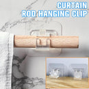 2Pcs Hooks Punch-free Curtain Rod Clip Hook Shower Curtain Rod Hanging Holder`