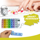 7 Days Tablets Organizer Luminous Timer Reminder 28 Grids Alarm Clock Pill Box