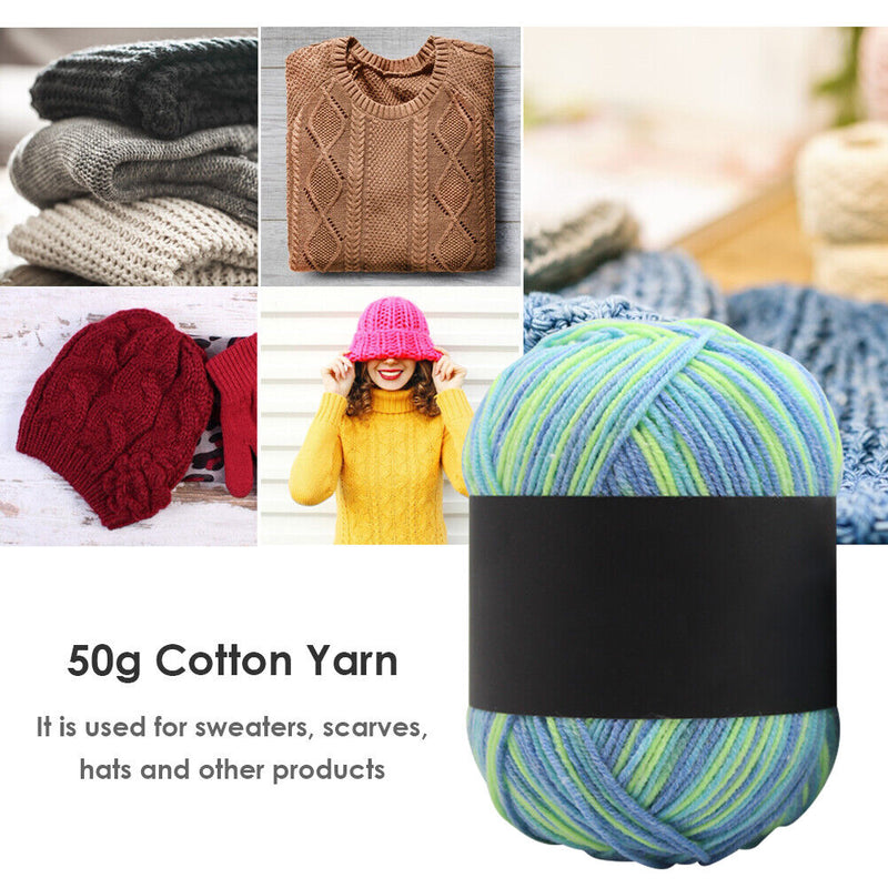 Gradient Color Milk Cotton Yarn Scarf Sweater Crochet Knitting Yarn (V) Newly