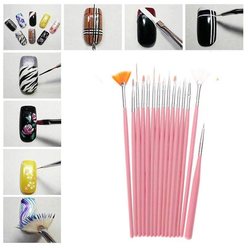 15PCS Design Painting Pen Nail Art Brush Set for Salon Manicure DIY Tools
