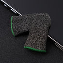 2pcs 24-Stitch Mobile Game Finger Cover Anti-Sweat Anti-Skid (Black Green)