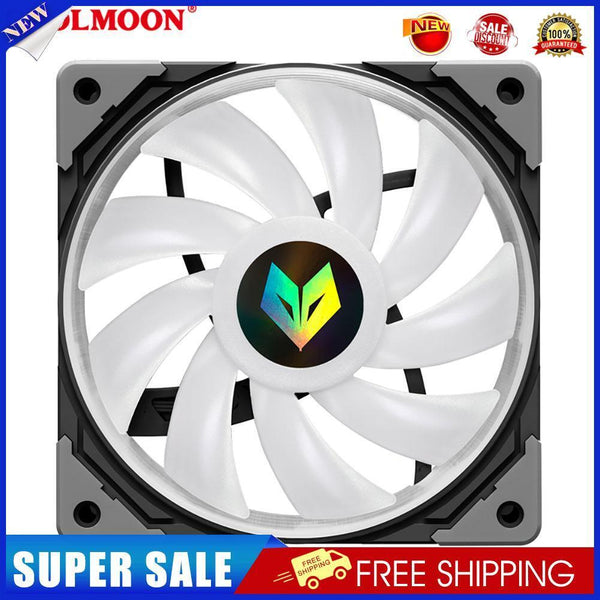 COOLMOON CPU Cooler 3 Pin ARGB FDB Bearing PWM PC Quiet Cooling Fan (Black)