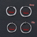 Steel Dangle Drop Clip Hoop Ear Stud Piercing Earrings Retractable Earrings