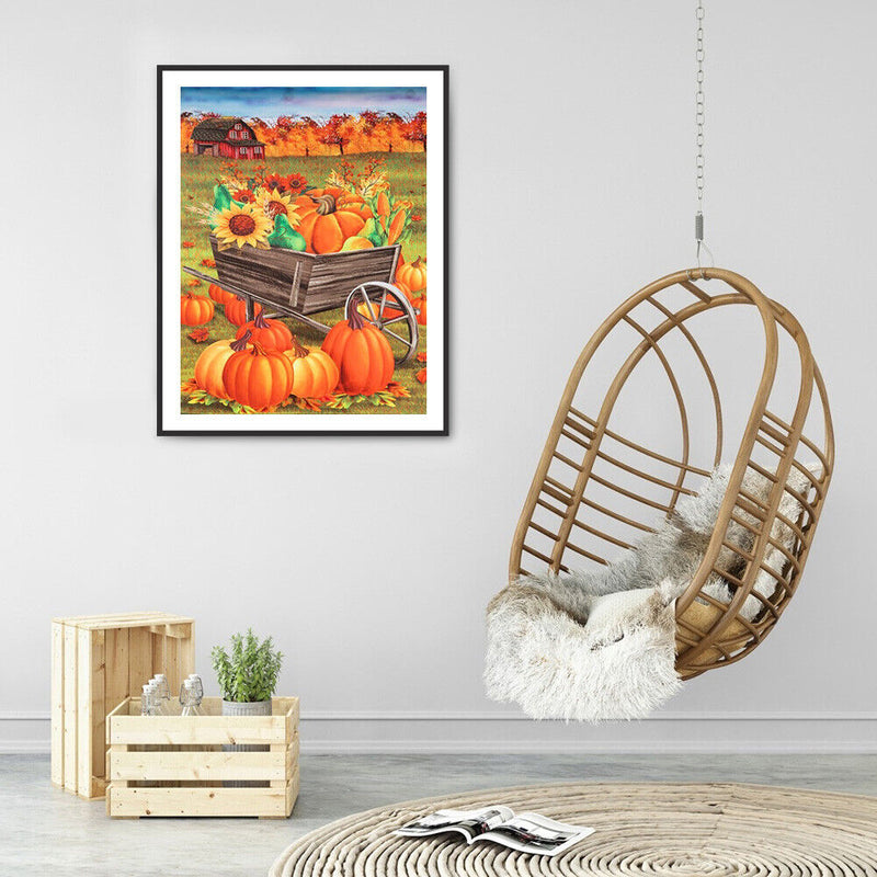 DIY Full Drill Round Diamond Painting Farm Pumpkin Full Drill for Wall Artcrafts