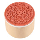 Practical 6 in 1 Round Wooden Rubber Retro Floral Pattern Stamps