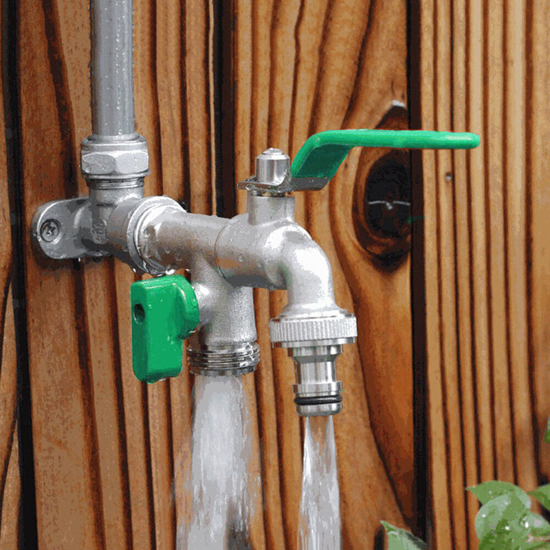 #A 1/2 inch Double Valve Outlet Nozzle Water Heads Anti-rust Water Hose Connecto