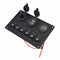 Waterproof For Car RV LED Rocker Switch Panel Dual USB Port 6 Gang 12V/24V
