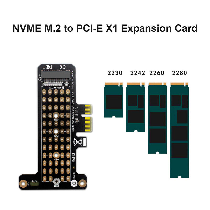 SSD M.2 NVME to PCI-E X1 Adapter Support PCI-E4.0/3.0 (Half-Height Baffle)