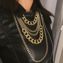 Jewelry Exaggerated Punk Choker Multi-layer Thick Curb Chain Pendant Necklace
