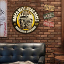 March Races Round Retro Metal Plate Tin Sign Plate Poster for Bar Club Cafe