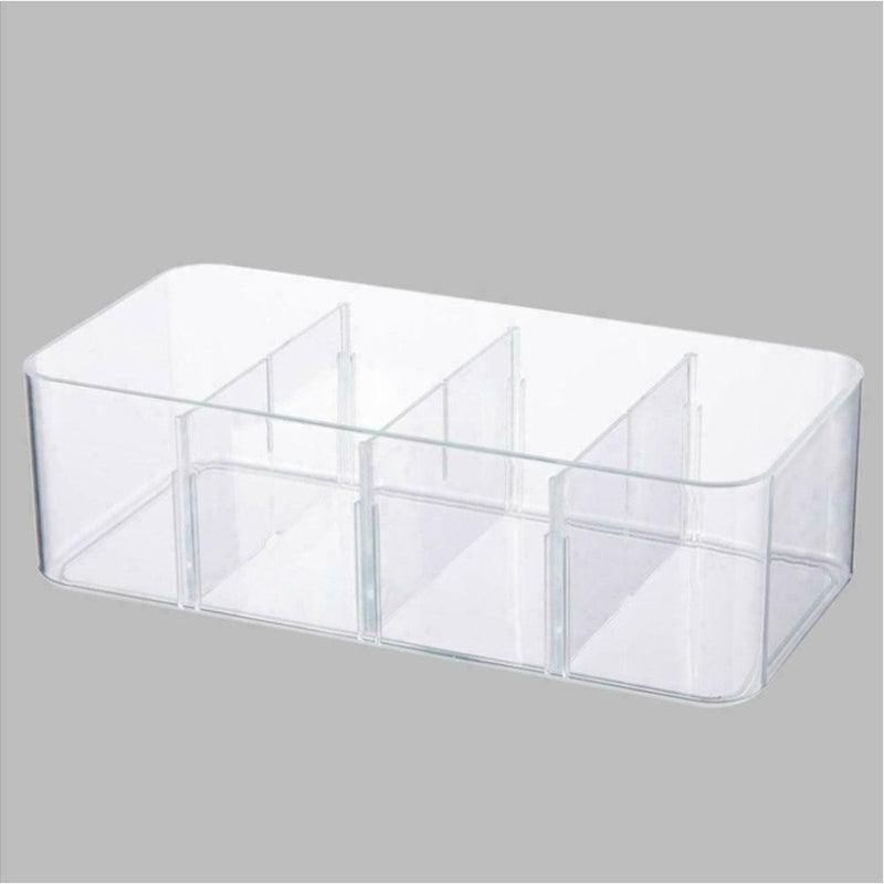Closet For Socks Holder 4 Compartments Stackable Plastic Storage Clothes X2V5