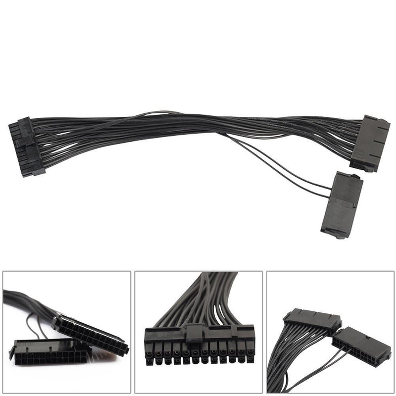 ATX Mining 30cm 24 Pin Dual PSU Extension Cable for Computer