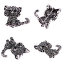 Alloy Crystal Cute Cat Brooch 28*31*3mm Diamond Board