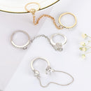 Men Alloy Party Jewelry Chain Rings Multi-layer Punk Rings Open Finger Rings