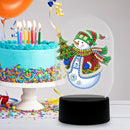DIY Diamond Painting LED Light Snowman Embroidery Needlework Night Lamp Decor