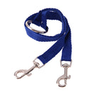Nylon Double Dual Two Pets Dogs Leash 2 Way Coupler Walk Necklace(Blue) Newly