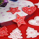 10pcs 5cm Wood Christmas Hanging Ornaments Pendant DIY Xmas Tree Decor (L)