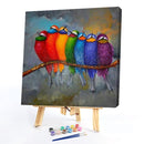 Oil Paint By Numbers Colorful Bird Frameless Picture Craft Kit for Living R
