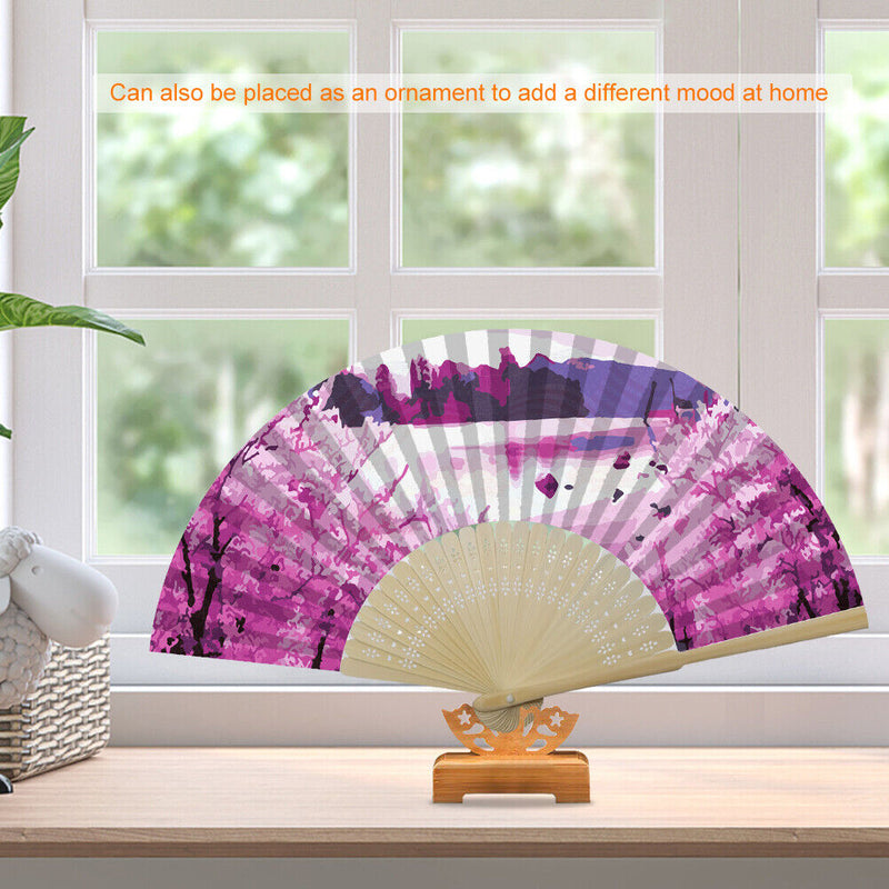 Cherry Blossom Forest Oil Paint Folding Fan By Numbers DIY Home Decoration Gifts