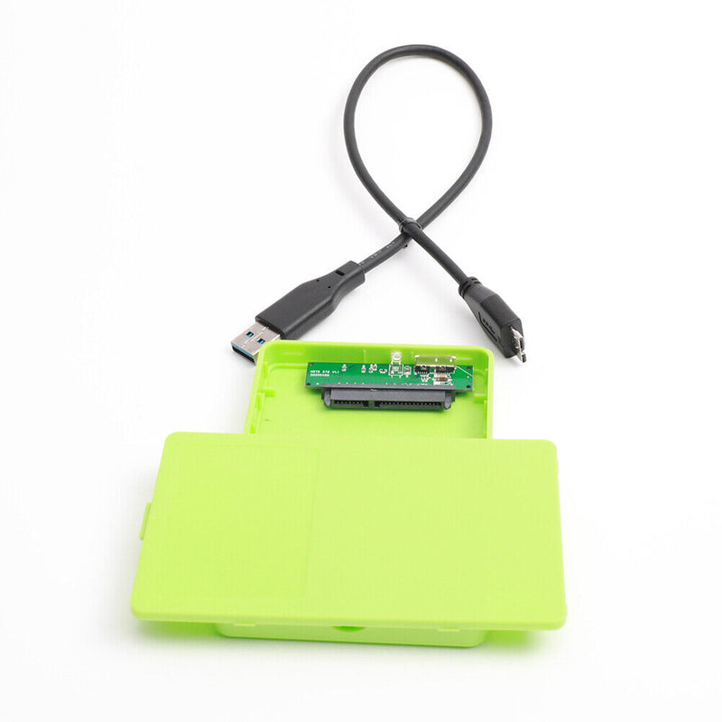 2.5 HDD SSD Case SATA to USB 3.0 Hard Drive Enclosure Support 8TB (Green)