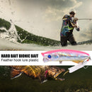 Fishing Lures 8cm 11.3g Feather Hooks Topwater Wobblers Hard Crankbait (2) Newly