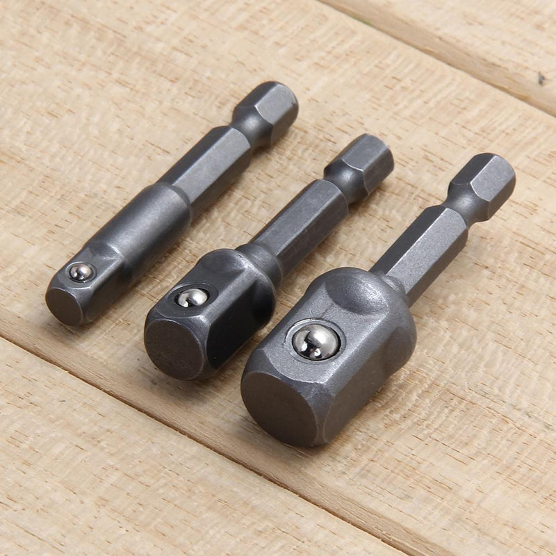3pcs Sleeve Adapter Set Steel Square Head Ball Hex Shank Post Conversion Newly