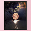 Full Cross Stitch Handcraft 11CT Stamped Moon Lake Needlework DIY Home Ornament